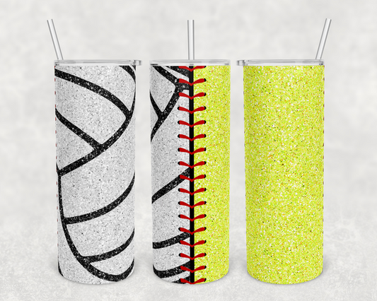 Volleyball, Softball, Sports - 20 oz or 30oz Skinny Tumblers w/ Lid and Metal Straw