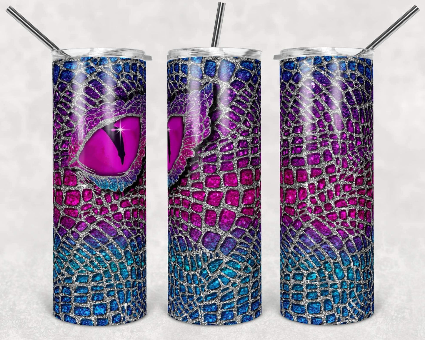 Dragon Eye- 20oz or 30oz Skinny Tumblers w/ Lid and Metal Straw