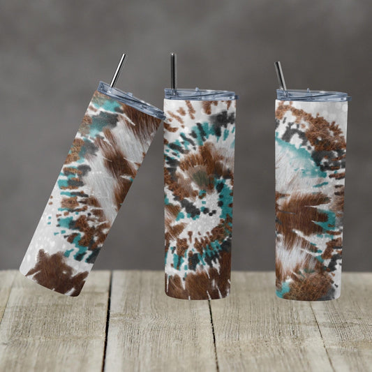 Tie Dye-20 oz or 30oz Skinny Tumblers w/ Lid and Metal Straw