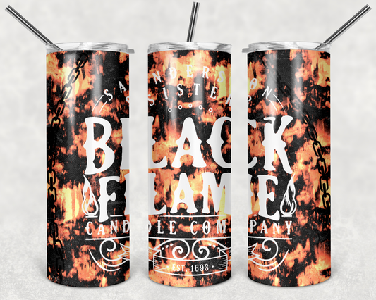 Black Flame - 20 or 30oz Skinny Tumblers w/ Lid and Metal Straw
