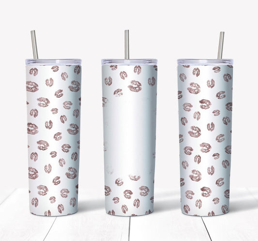 Tan Kisses Picture- 20oz or 30oz Skinny Tumblers w/ Lid and Metal Straw