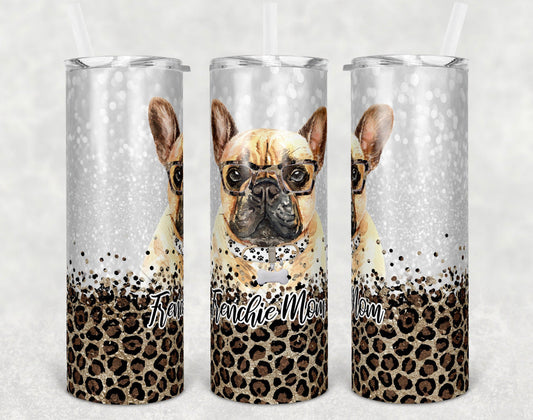 Frenchie  Dog Mom - 20oz or 30oz Skinny Tumblers w/ Lid and Metal Straw