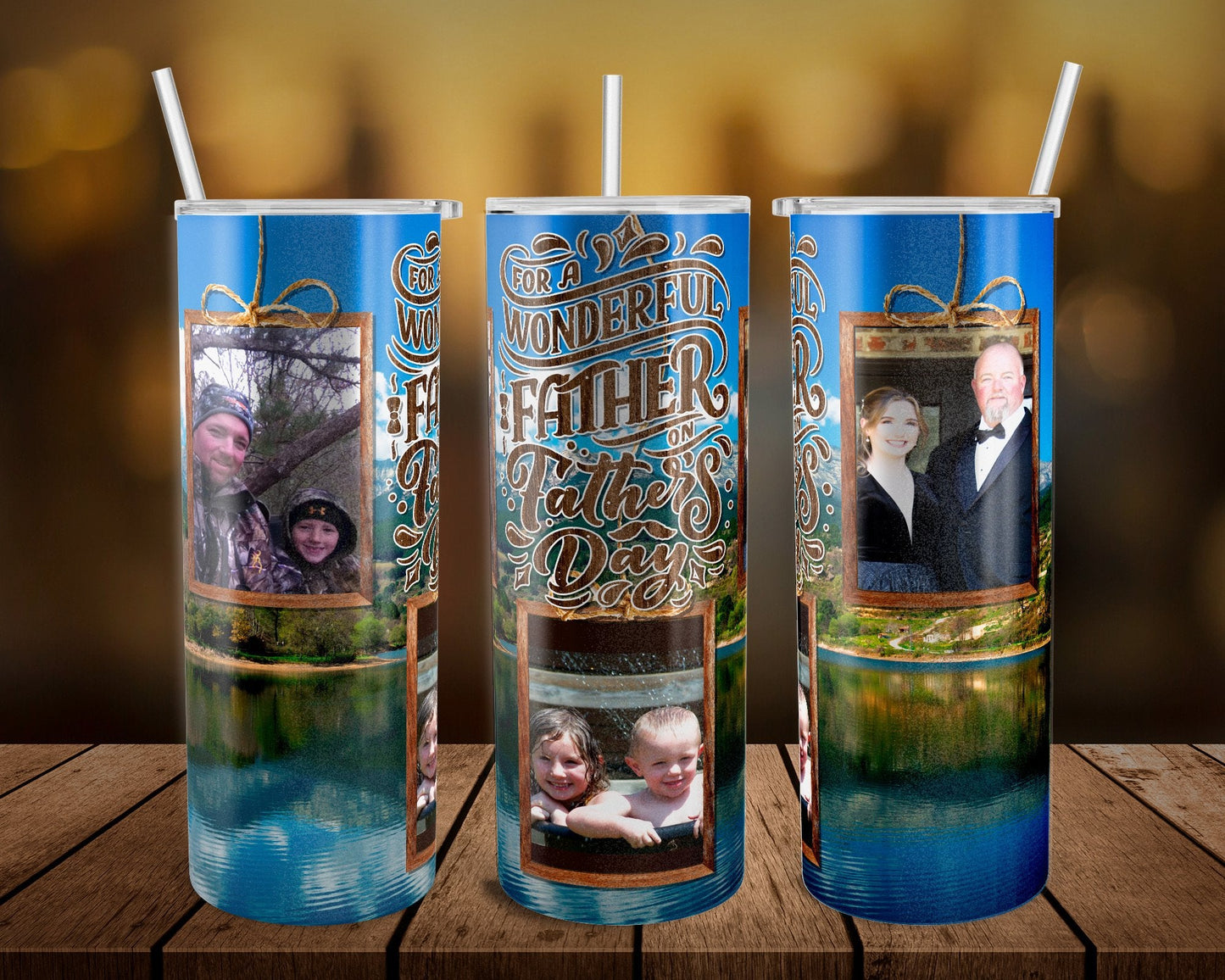 Wonderful Father’s day - 20 oz or 30oz Skinny Tumblers w/ Lid and Metal Straw