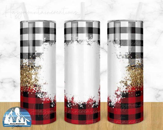 Christmas Glitter Picture - 20oz or 30oz Skinny Tumblers w/ Lid and Metal Straw