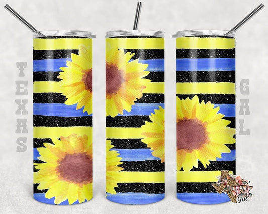 Sunflower -  20oz or 30oz Skinny Tumblers w/ Lid and Metal Straw