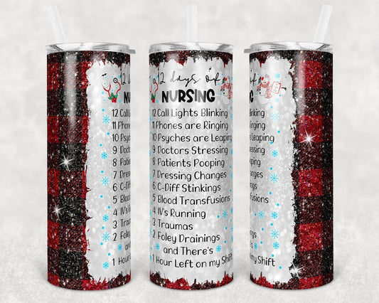 Nursing - 20oz or 30oz Skinny Tumblers w/ Lid and Metal Straw