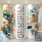 Grandma split Emerald Floral -20oz or 30oz Skinny Tumblers w/ Lid and Metal Straw