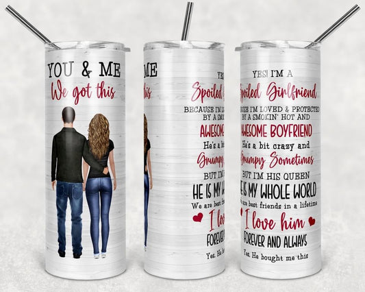 Girl friend - 20 oz or 30oz Skinny Tumblers w/ Lid and Metal Straw