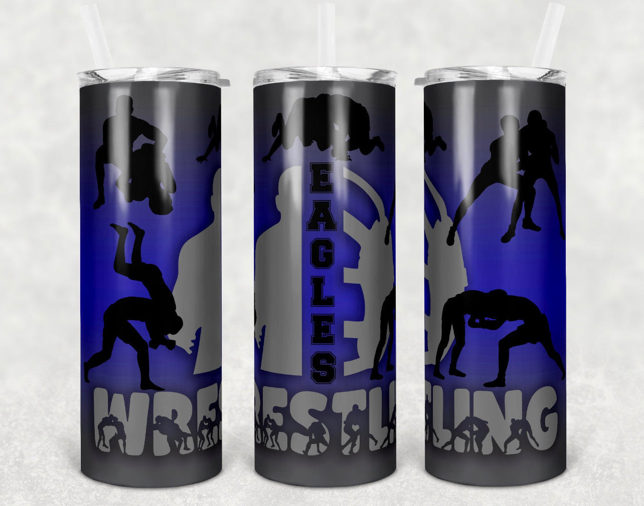 Wrestling Mom - 20 oz or 30oz Skinny Tumblers w/ Lid and Metal Straw