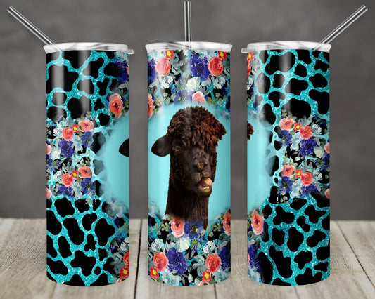 Alpaca Floral - Will You Be My Bridesmaid? - 20oz or 30oz Skinny Tumblers w/ Lid and Metal Straw