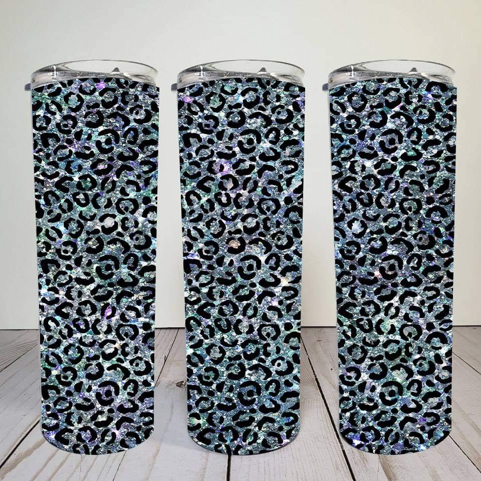 Rainbow Cheetah- 20oz or 30oz Skinny Tumblers w/ Lid and Metal Straw