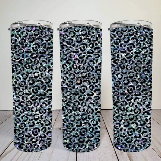 Rainbow Cheetah- 20oz or 30oz Skinny Tumblers w/ Lid and Metal Straw