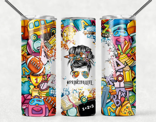 Principal Life- 20oz or 30oz Skinny Tumblers w/ Lid and Metal Straw