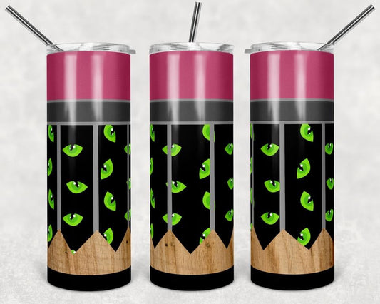 Eyes Pink Stripe Special Effects - 20 oz or 30oz Skinny Tumblers w/ Lid and Metal Straw