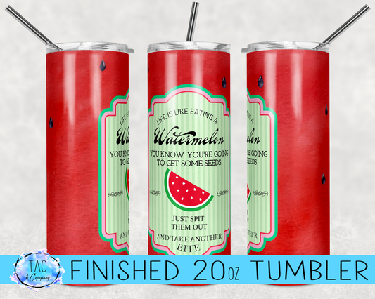 Red Watermelon Seed - 20oz or 30oz Skinny Tumblers w/ Lid and Metal Straw