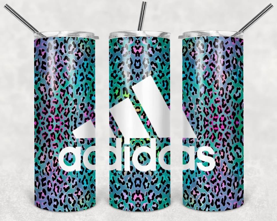 RainBow Adidas - 20oz or 30oz Skinny Tumblers w/ Lid and Metal Straw