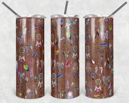 Dream Catcher - 20 oz or 30oz Skinny Tumblers w/ Lid and Metal Straw