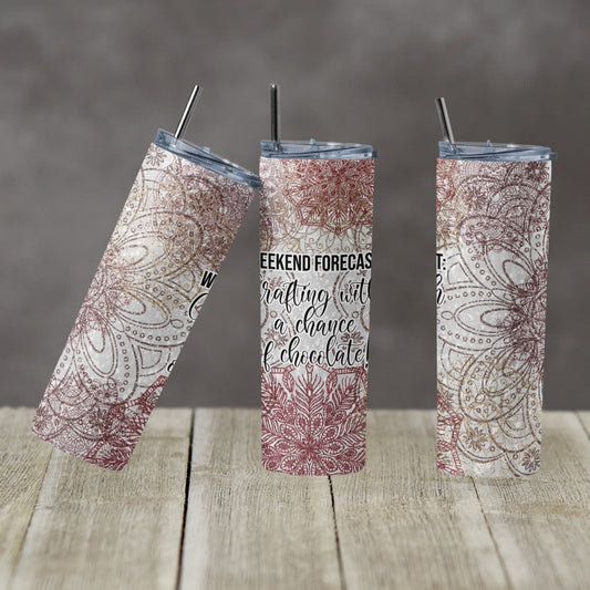 Extended Forecast Flowers - 20 oz or 30oz Skinny Tumblers w/ Lid and Metal Straw