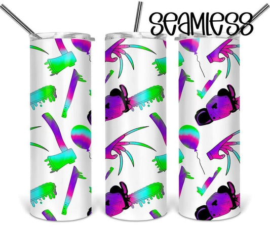 Glow in the Dark Scary - 20oz or 30oz Skinny Tumblers w/ Lid and Metal Straw