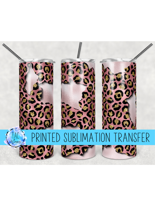 Rose Gold Leopard Peek A Boo - Sublimation Print (This Is Not A Digital File)