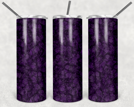 Black and Purple Marble - 20 or 30oz Skinny Tumblers w/ Lid and Metal Straw