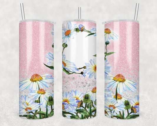 Pink Spring Flowers - 20 oz or 30oz Skinny Tumblers w/ Lid and Metal Straw