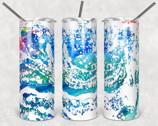 Power Wash Soap effect - 20 oz or 30oz Skinny Tumblers w/ Lid and Metal Straw