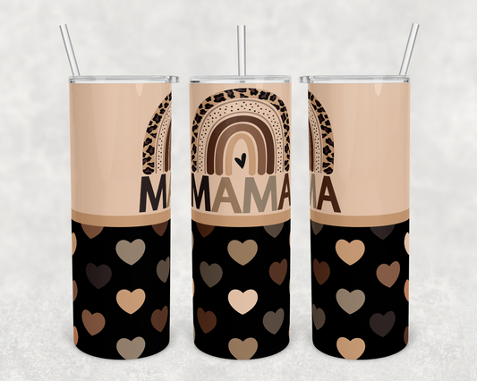 Mama , Rainbows , Family - 20oz or 30oz Skinny Tumblers w/ Lid and Metal Straw