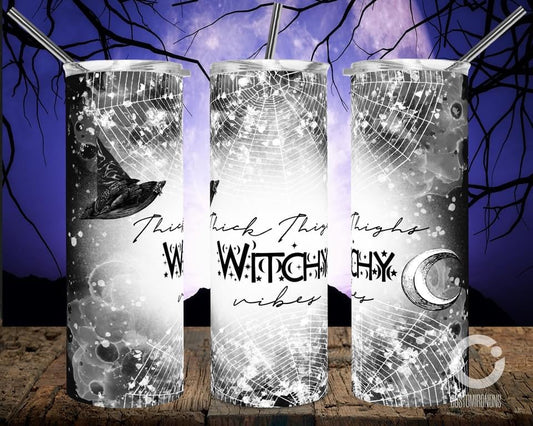 Witch Vibes  Halloween- 20 oz or 30oz Skinny Tumblers w/ Lid and Metal Straw