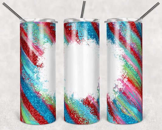 Sparkly Customize - 20oz or 30oz Skinny Tumblers w/ Lid and Metal Straw