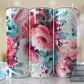 Hot Pink Floral Full Wrap -20oz or 30oz Skinny Tumblers w/ Lid and Metal Straw