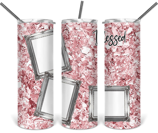 Pink Diamond Blessed- 20oz or 30oz Skinny Tumblers w/ Lid and Metal Straw
