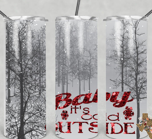 Baby it’s Cold Outside- 20oz or 30oz Skinny Tumblers w/ Lid and Metal Straw