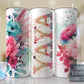 YaYa Hot Pink Floral Full Wrap -20oz or 30oz Skinny Tumblers w/ Lid and Metal Straw