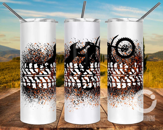 Gold Dirtbike -  20oz or 30oz Skinny Tumblers w/ Lid and Metal Straw
