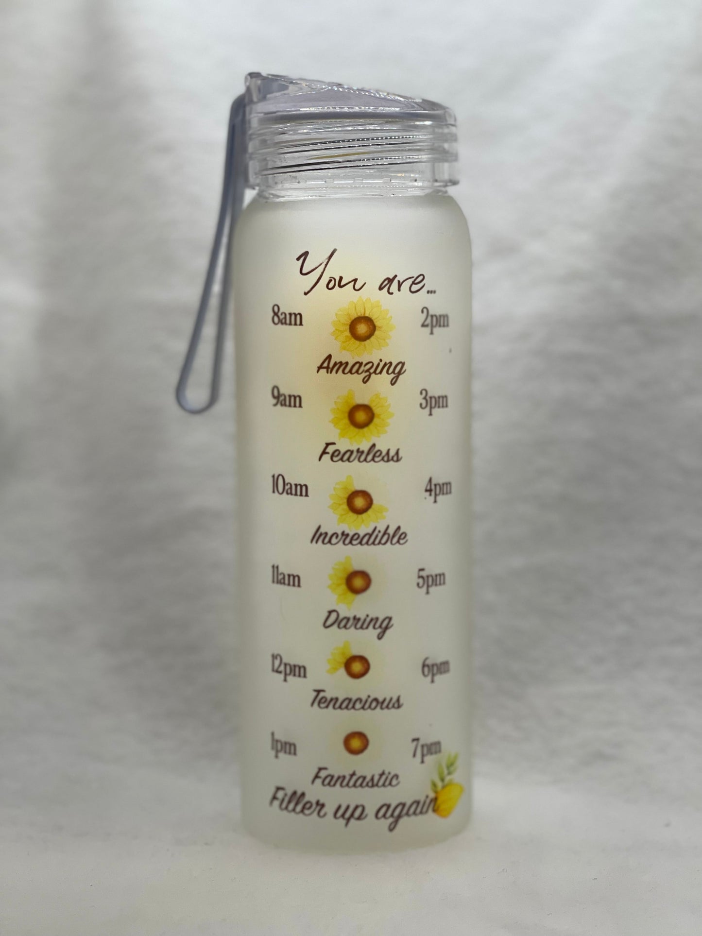 Sunflower 16oz Glass Water Bottle