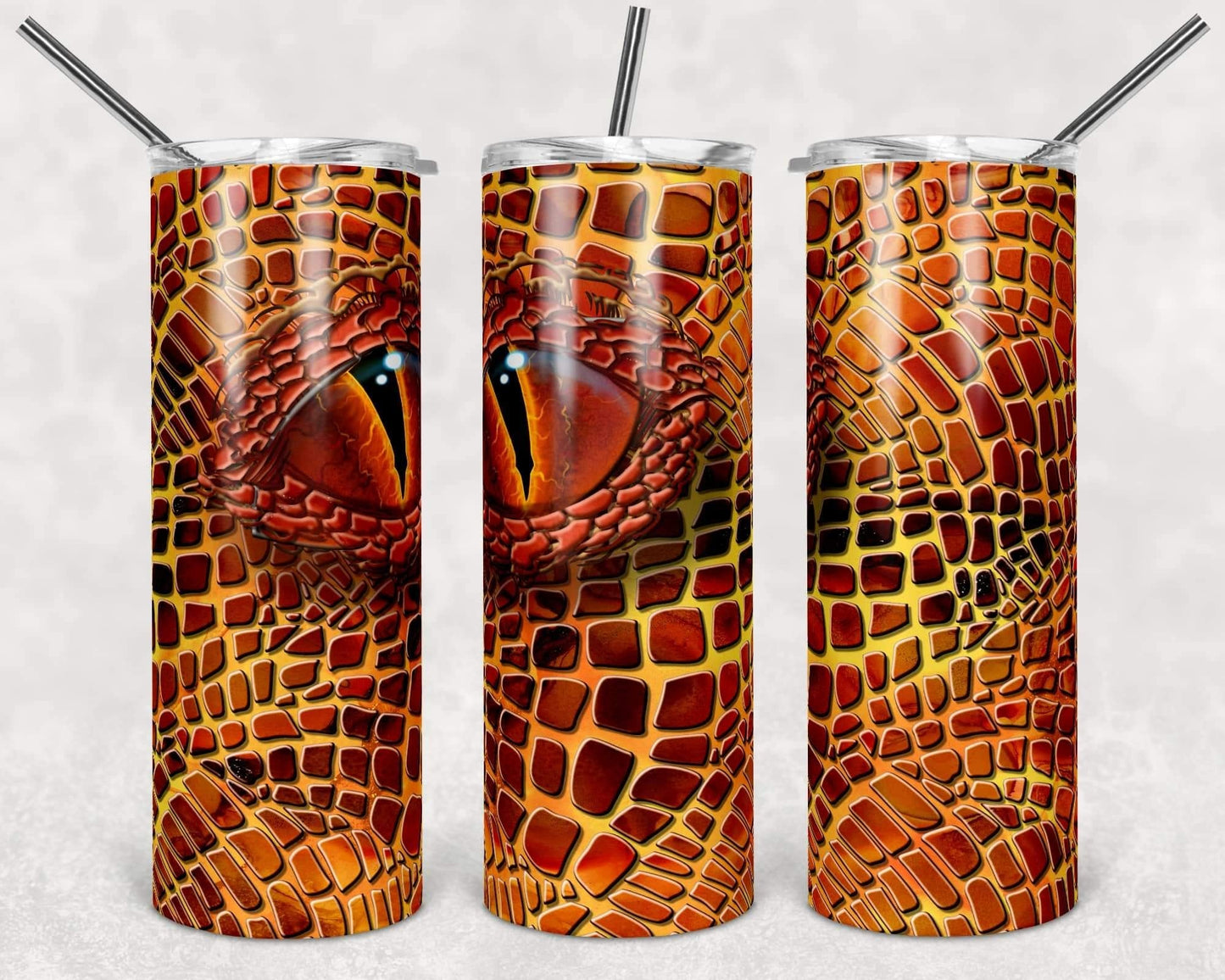 Dragon Eye- 20oz or 30oz Skinny Tumblers w/ Lid and Metal Straw
