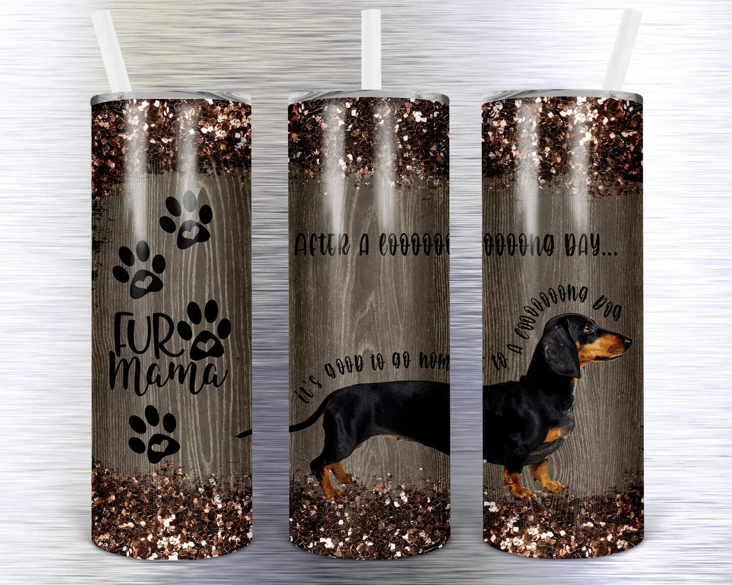 After A Long Day- 20 oz Skinny Tumblers w/ Lid and Metal Straw