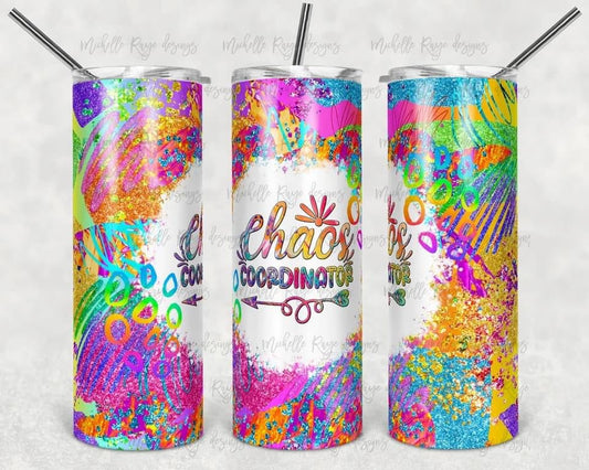Chaos Coordination  - 20 oz or 30oz Skinny Tumblers w/ Lid and Metal Straw
