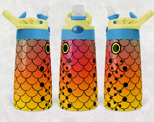 Orange Fish - 12oz Kids Flip Cup water Bottle Tumbler