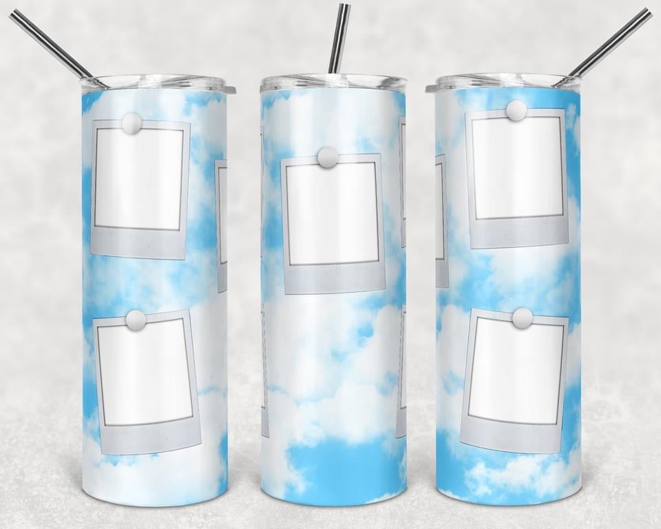 Cloud Custom Pictures - 20 or 30oz Skinny Tumblers w/ Lid and Metal Straw