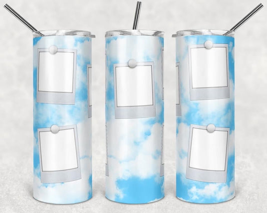 Cloud Custom Pictures - 20 or 30oz Skinny Tumblers w/ Lid and Metal Straw