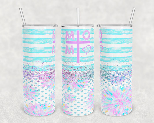 Mom , Family - 20oz or 30oz Skinny Tumblers w/ Lid and Metal Straw