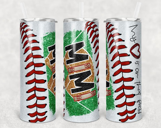Baseball Mom - 20 oz or 30oz Skinny Tumblers w/ Lid and Metal Straw