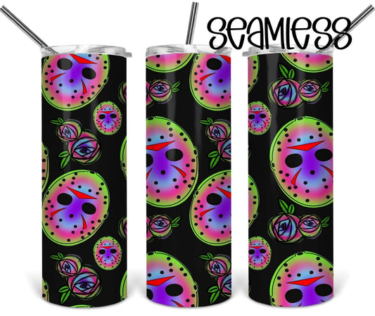Glow in the Dark Scary - 20oz or 30oz Skinny Tumblers w/ Lid and Metal Straw