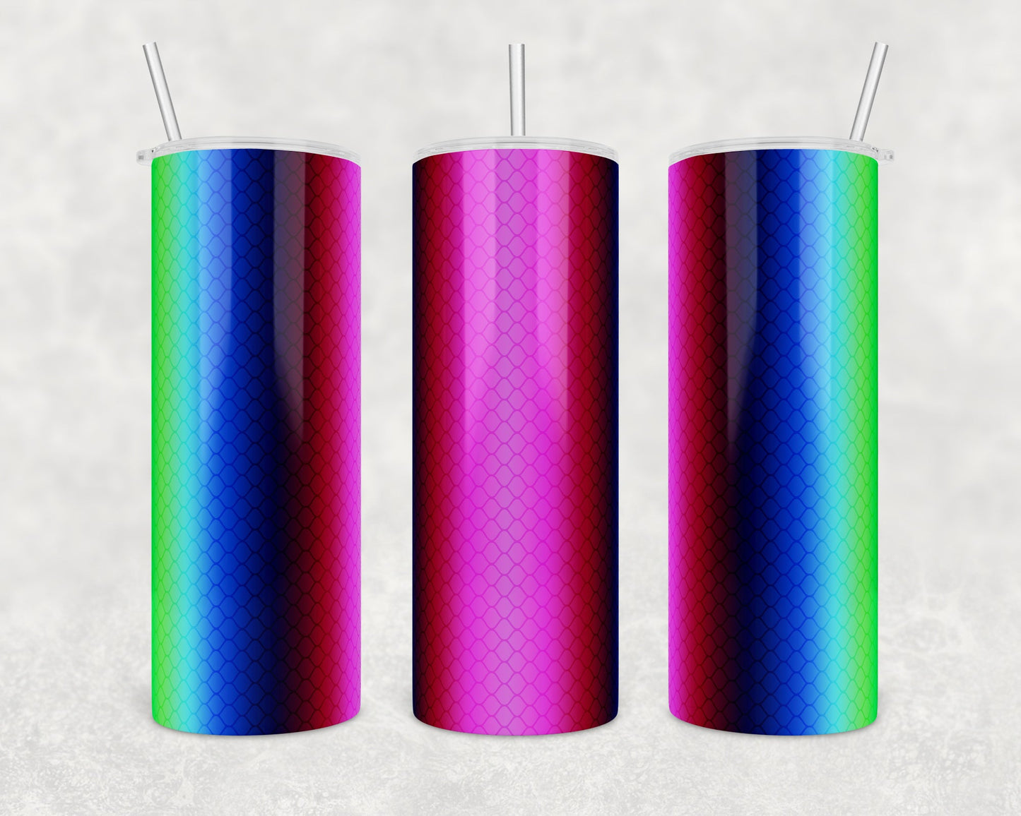 Colorful Fishing Lure-20 oz or 30oz Skinny Tumblers w/ Lid and Metal Straw