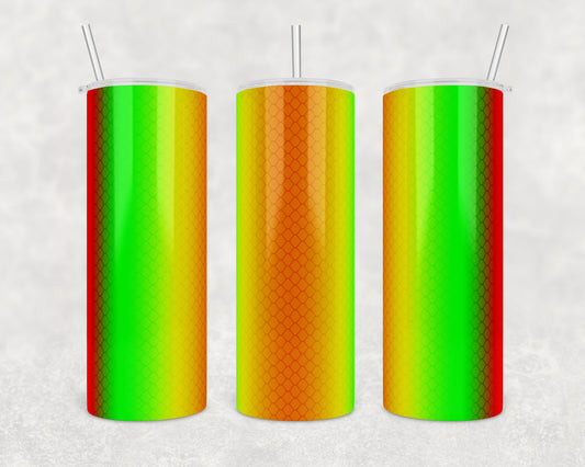 Green and Orange Plain-20 oz or 30oz Skinny Tumblers w/ Lid and Metal Straw