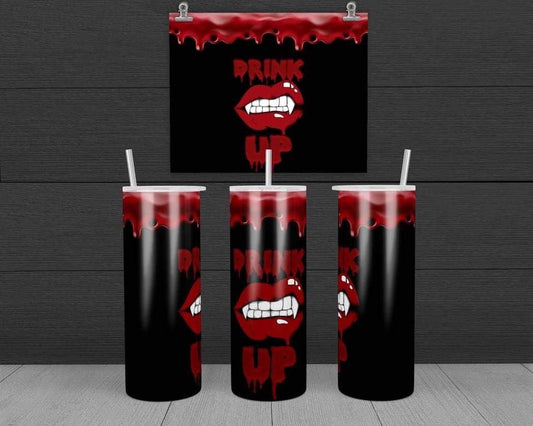 Drink up - 20 oz or 30oz Skinny Tumblers w/ Lid and Metal Straw