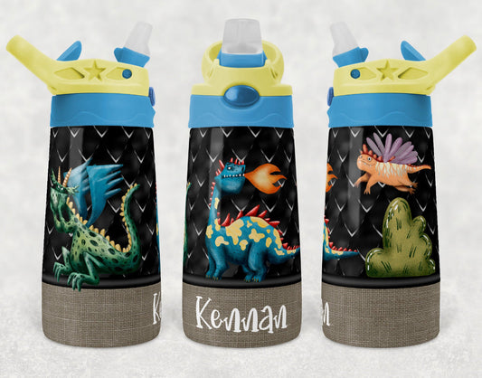 Dragons - 12oz Kids Flip Cup water Bottle Tumbler