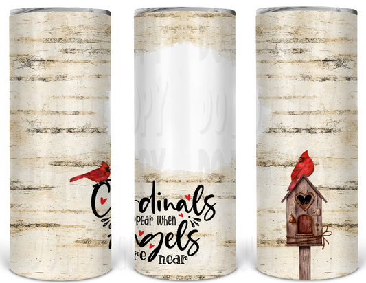Loved One Cardinal Angel- 20oz or 30oz Skinny Tumblers w/ Lid and Metal Straw